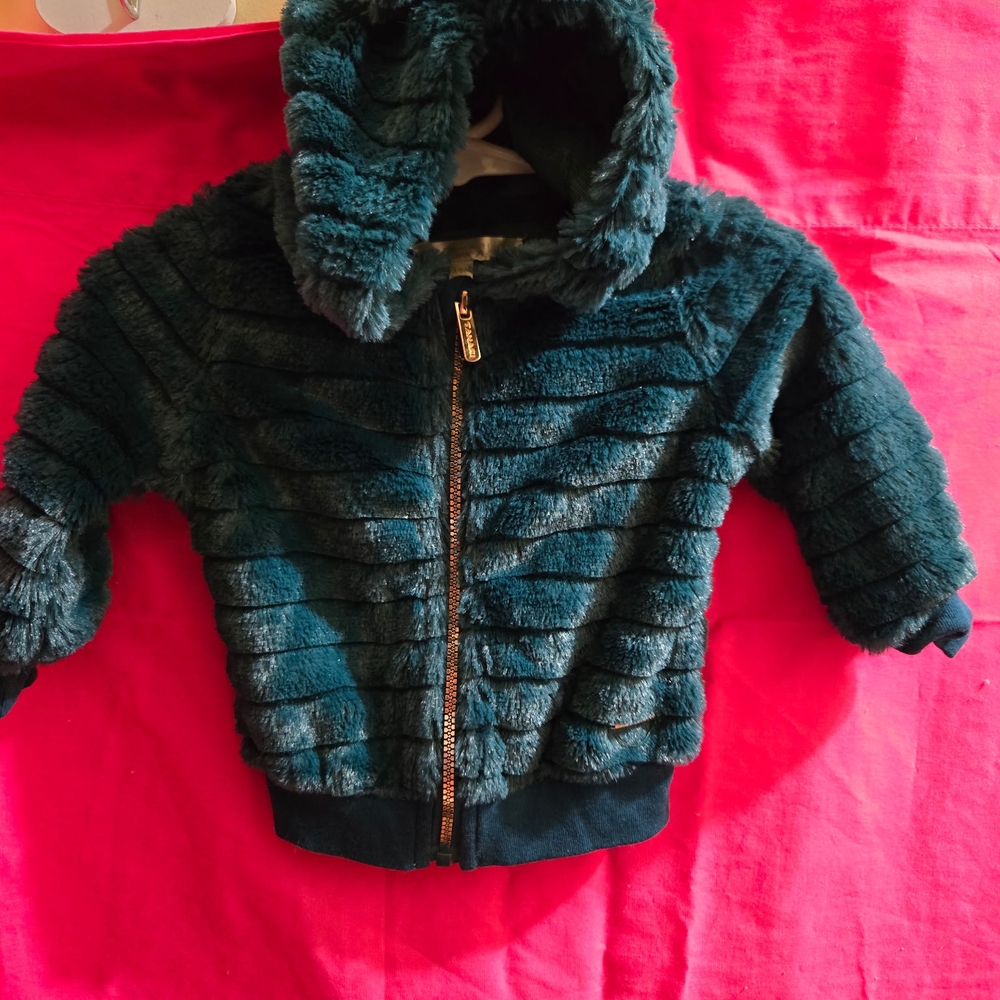 Kids Fuzzy Green Jacket